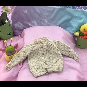 Handmade Knitted NEWBORN button down sweater